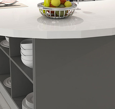 Conception d'armoires de cuisine grises modernes personnalisées
